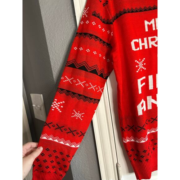 HOME ALONE New "Merry Christmas Ya Filthy Animal" Acrylic? Sweater Size M - Picture 4 of 5